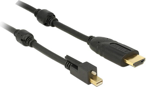 Kabllo Mini DisplayPort në HDMI DeLOCK 83732, 5m, 4K, e zezë