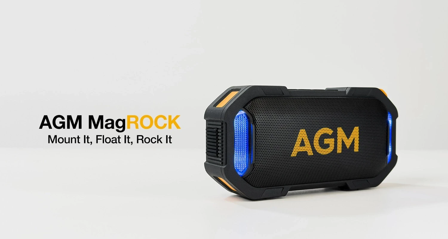 Altoparlant Bluetooth AGM MagROCK 8W TWS IPX7 me magnet dhe RGB, i zi