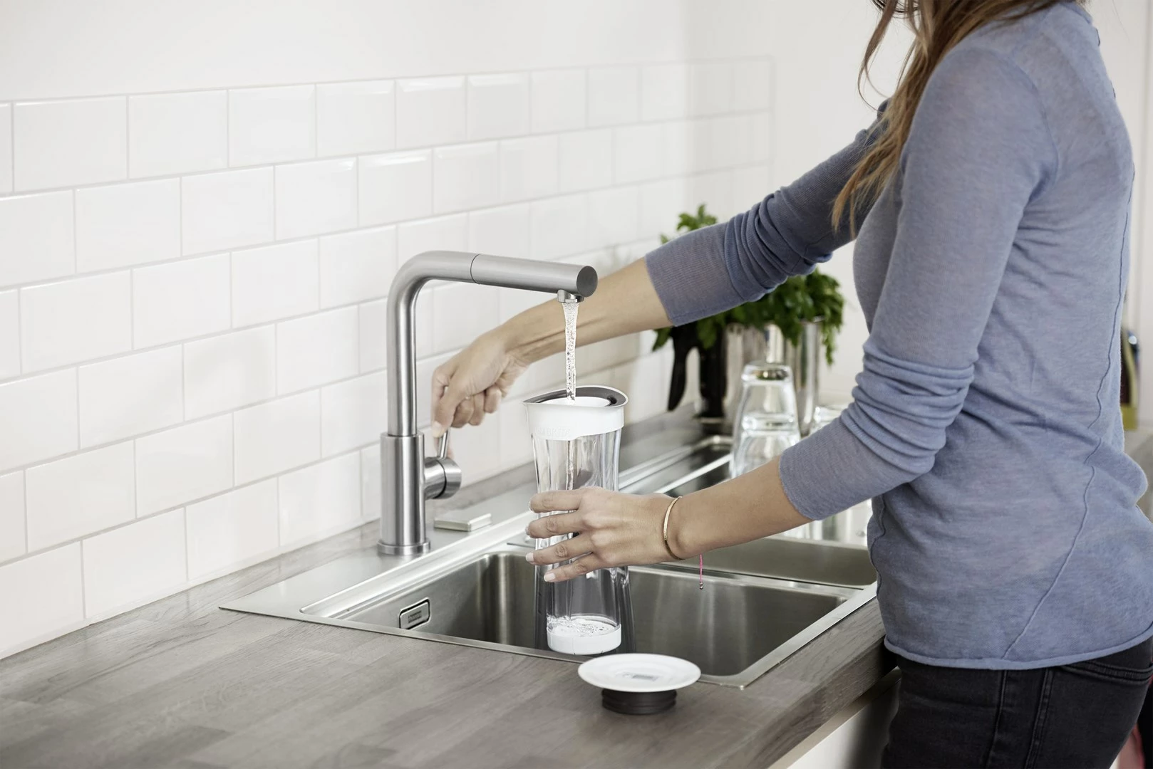 Water Filter Carafe Brita Fill&Serve Mind white & graphite LL CU CE