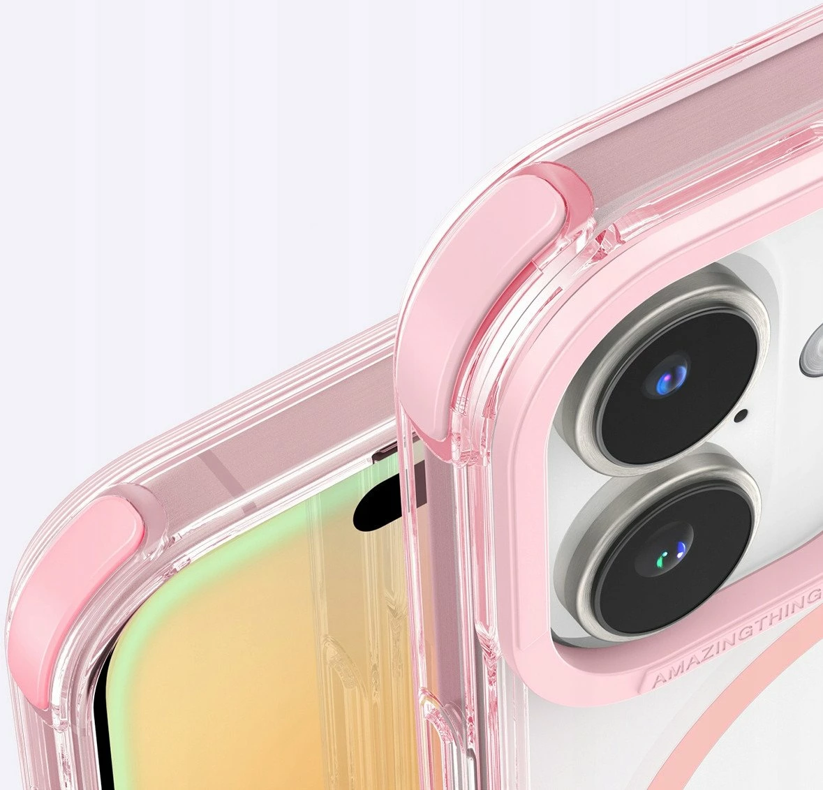 Mbështjellës Amazingthing Omni Mag Case për iPhone 16 Plus, mbrojtje 2.6 m, magnetik, rozë e errët