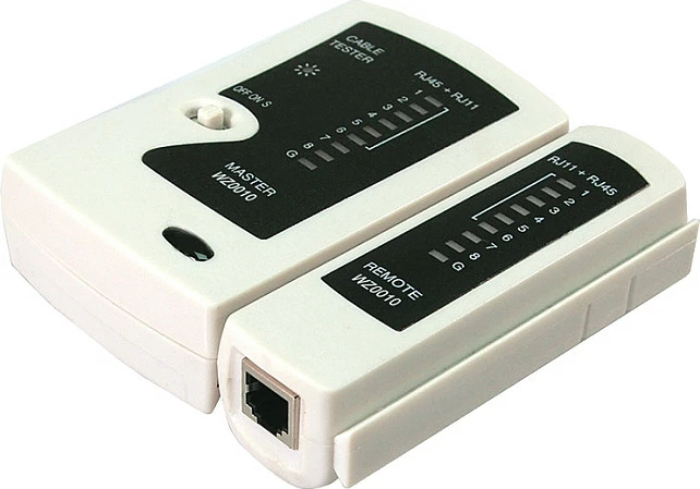 Tester kabllosh LogiLink për RJ11/RJ12/RJ45 me njësi remote, bardhë