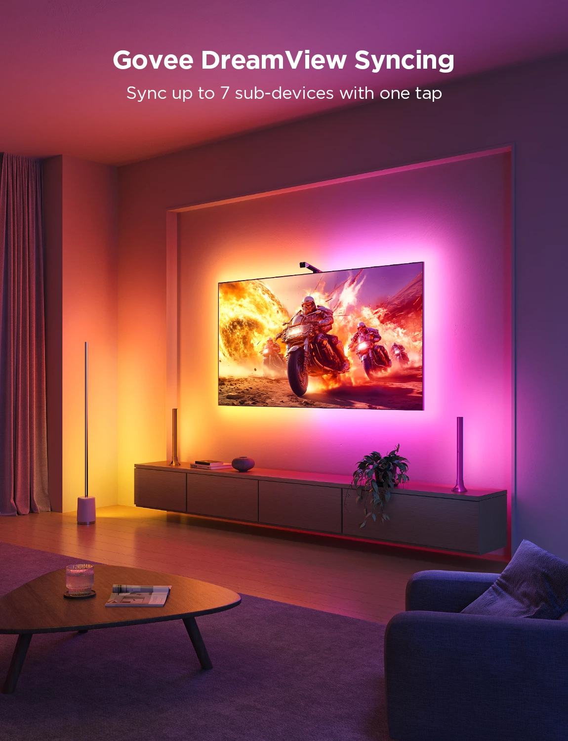 Ndriçim LED prapa TV Govee Envisual TV Backlight 3 Lite, 55-65\", me kamerë, RGB