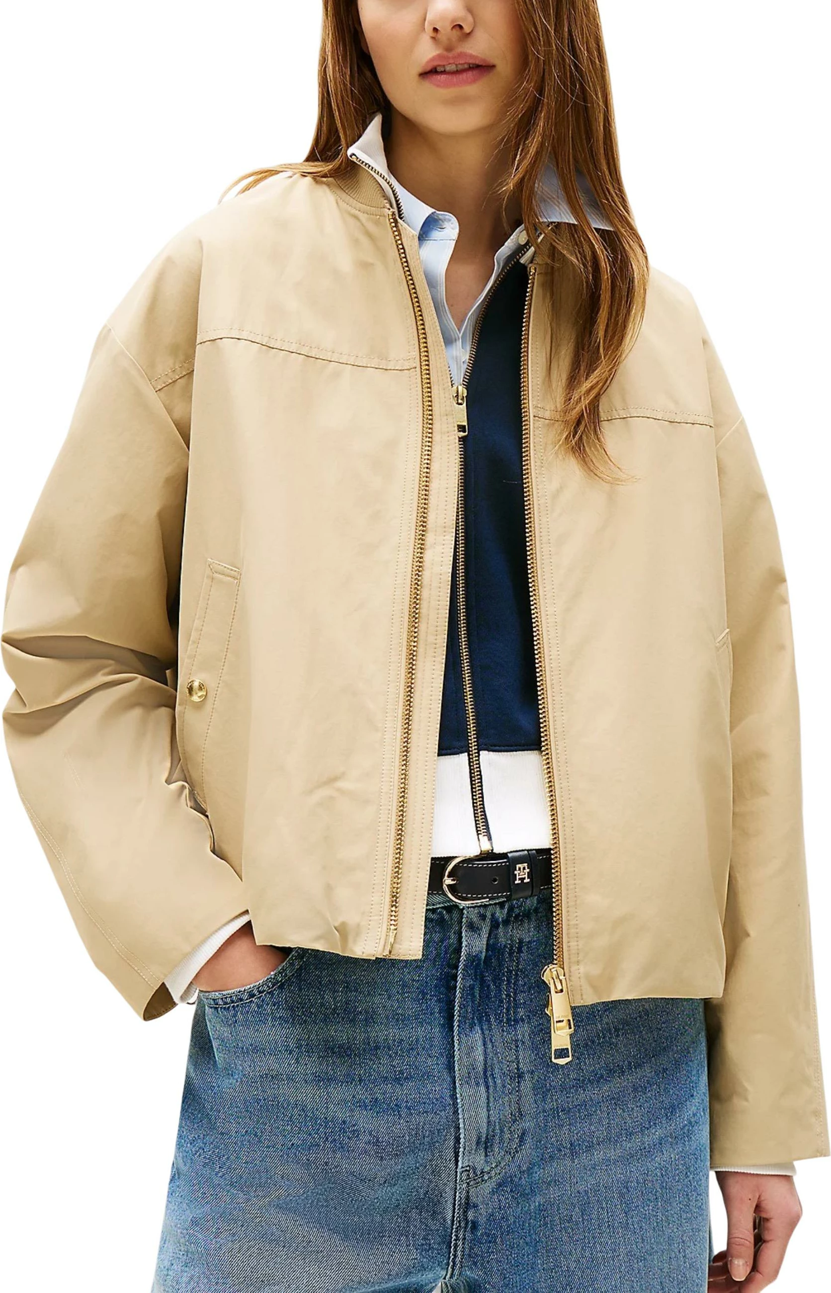 Jakne për femra Tommy Hilfiger WW0WW45619, bezhë