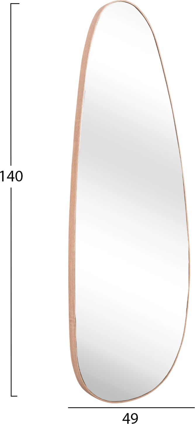Pasqyrë muri CRITHER FH4486.03 kornizë MDF ngjyrë druri natyral 49x140H cm.