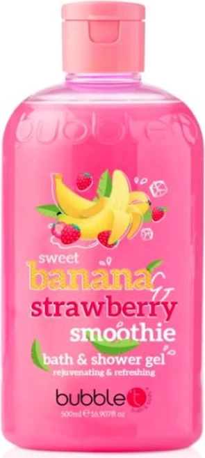 Bubble T Bath &amp; Shower Gel Strawberry &amp; Banana 500ml