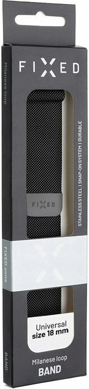 Rrip Smartwatch Fixed Mesh FIXMEST-18MM-BK 18mm me Quick Release, kapëse magnetike, çelik inox, i zi