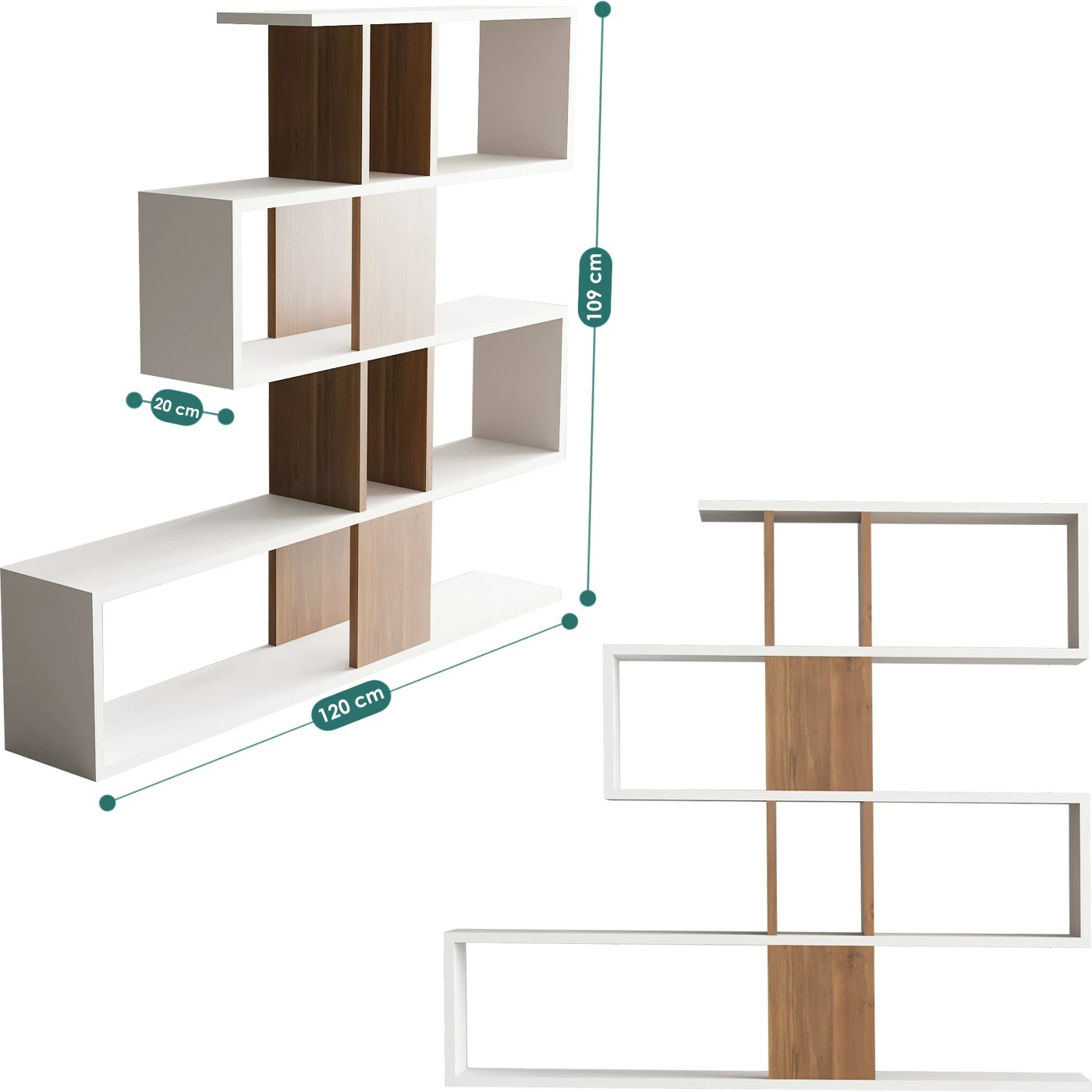 Raft librash Hanah Home, Karlin, bardhë dhe arre