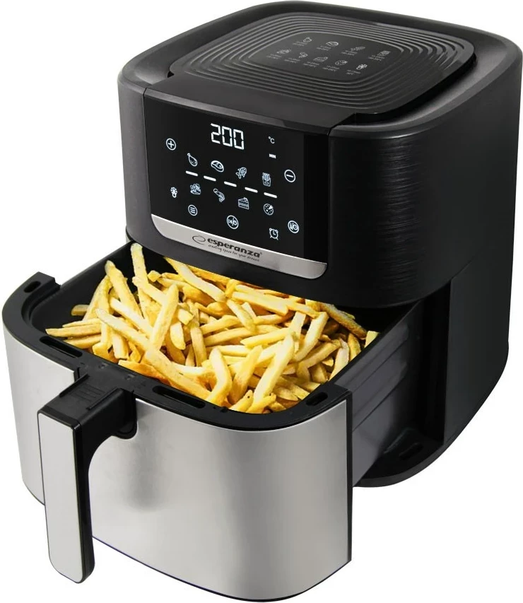 Fritezë me ajër Esperanza EKA004, 8L, 1700W, Inox, e zezë