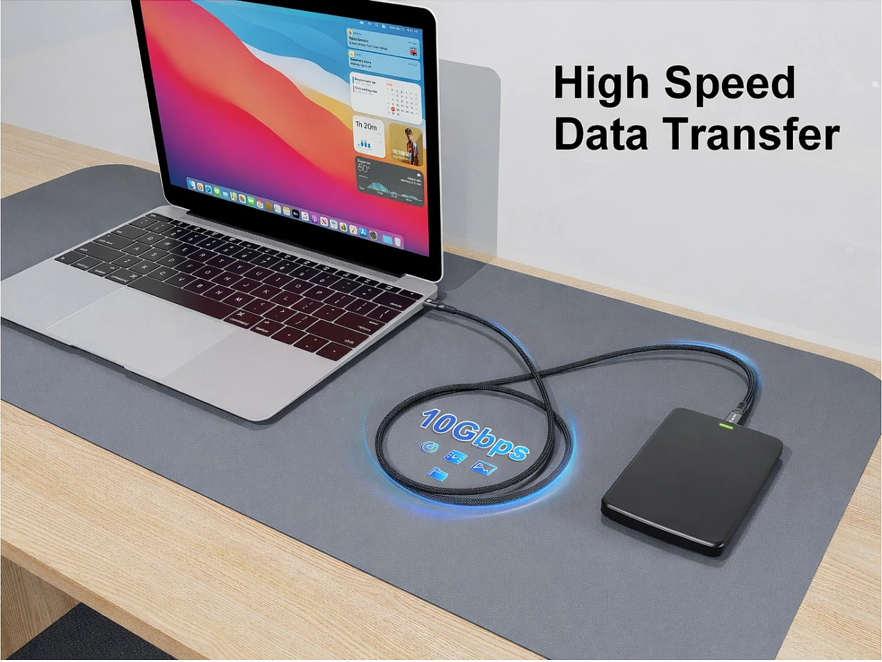 Kabllo USB-C në USB-C EQUIP 3.2 AOC, 10m, 8K, PD 60W, e zezë