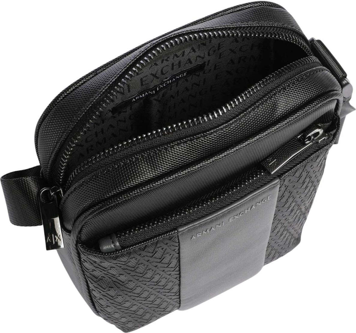Çantë crossbody për meshkuj Armani Exchange XM003174 AF26691, e zezë-gri
