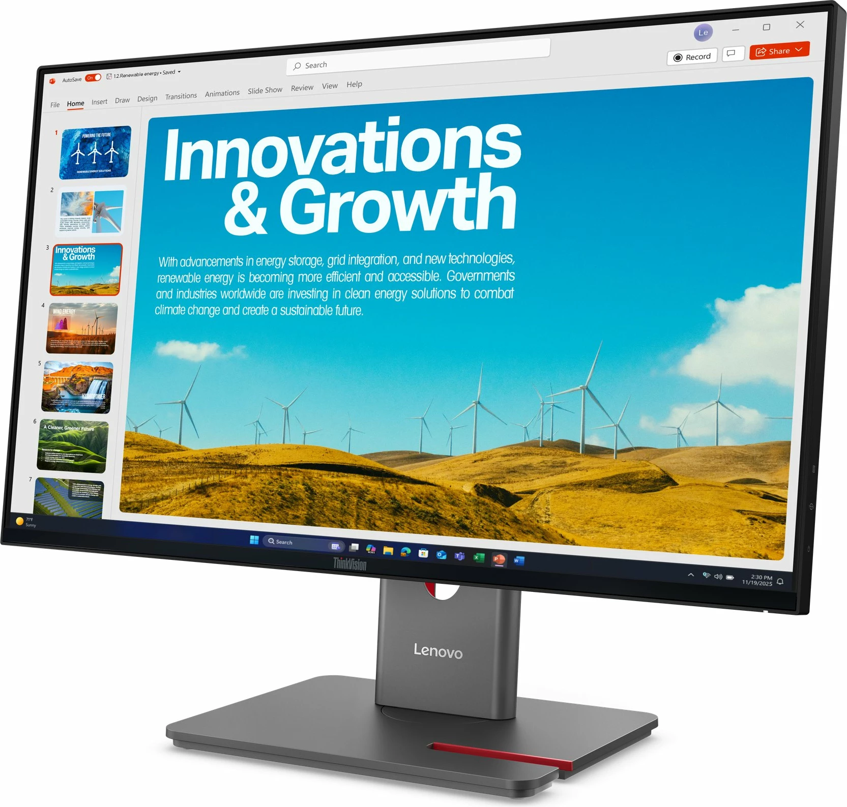 Monitor Lenovo ThinkVision P24QD-40 (64B1GAT1EU) 23.8\" IPS WQHD 120Hz USB-C Dock zi