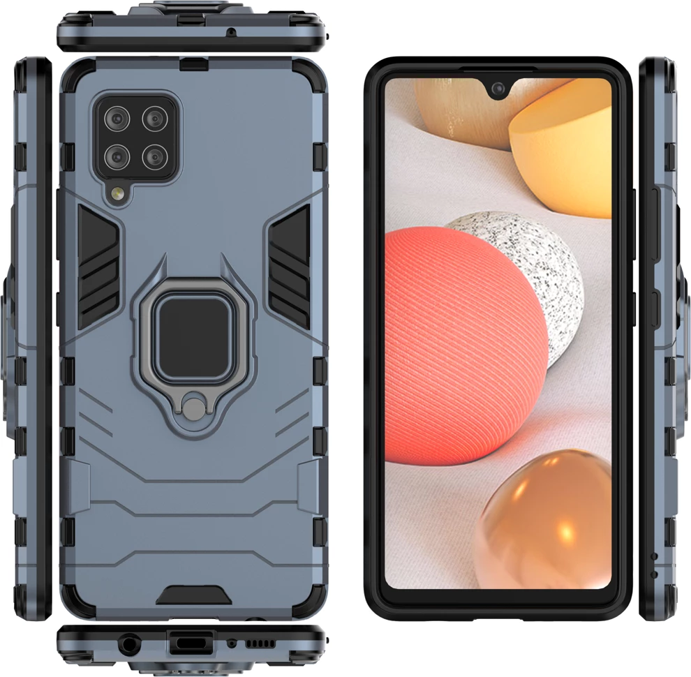 Mbështjellës Hurtel Ring Armor me këmbë, për Samsung Galaxy A42 5G, Blu