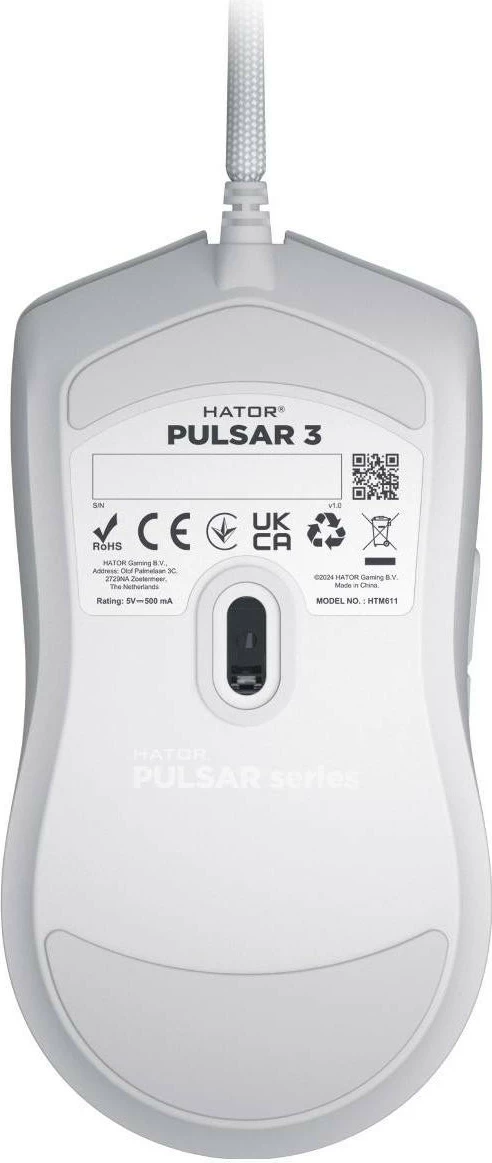 Maus Hator Pulsar 3 Hatcher, RGB, me kabllo, i bardhë