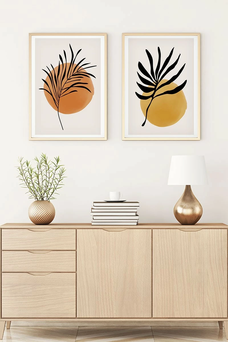 Pikturë dekorative me kornizë, MDF, shumëngjyrëshe, 2 copë, Wallity, Huhu98, 30x40cm