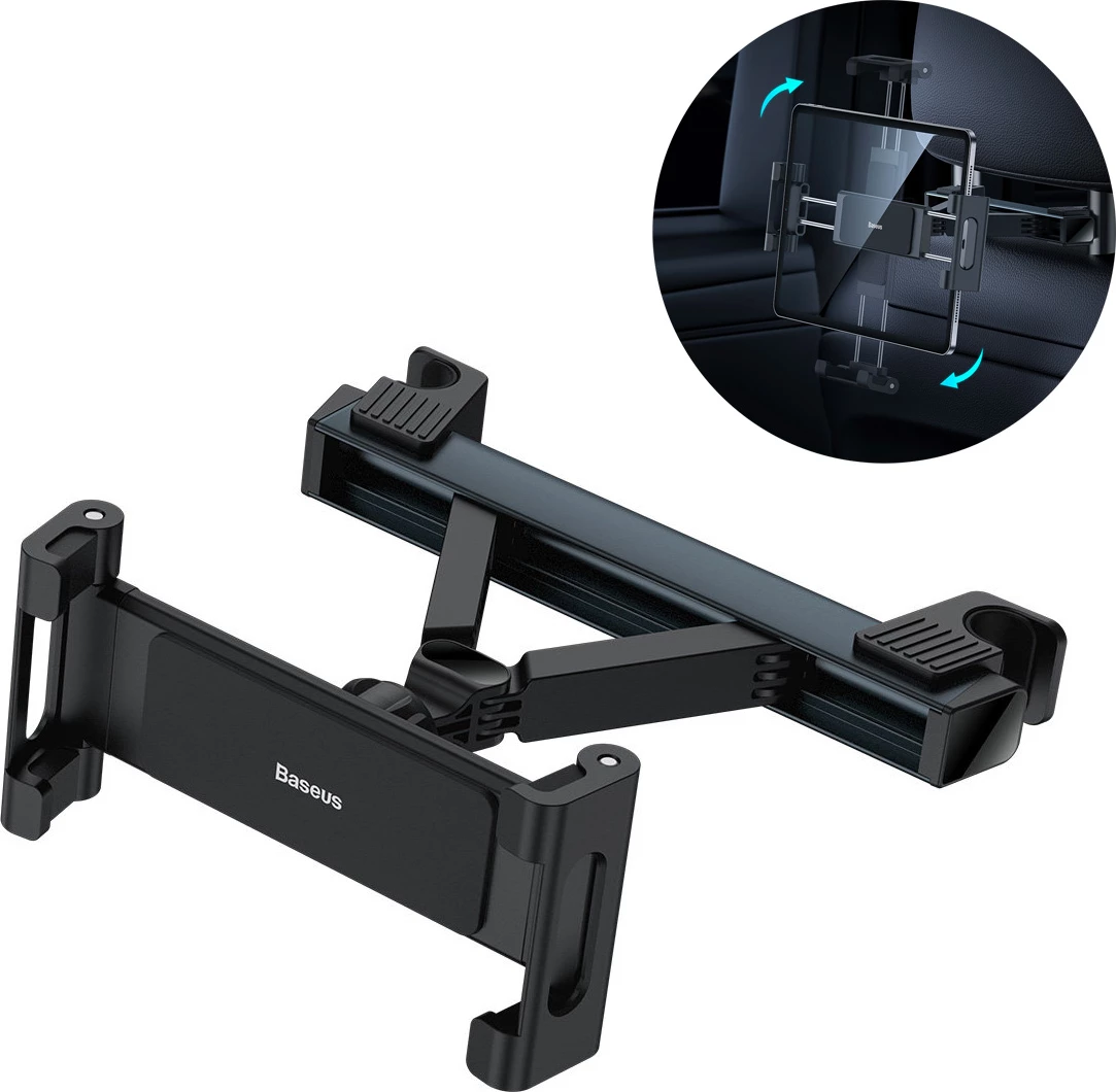 Mbajtës telefoni/tableti Baseus JoyRide Pro për mbështetëse koke, i zi