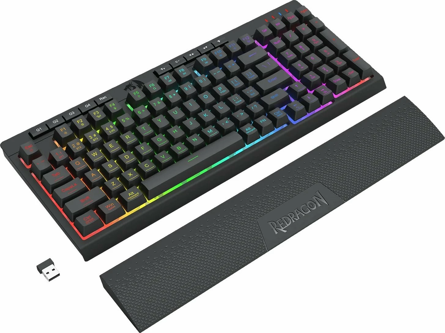 Tastierë gaming Redragon Shiva K515-RGB, membranë 96%, RGB, USB me kabllo, layout US, me pushim dore magnetik, e zezë