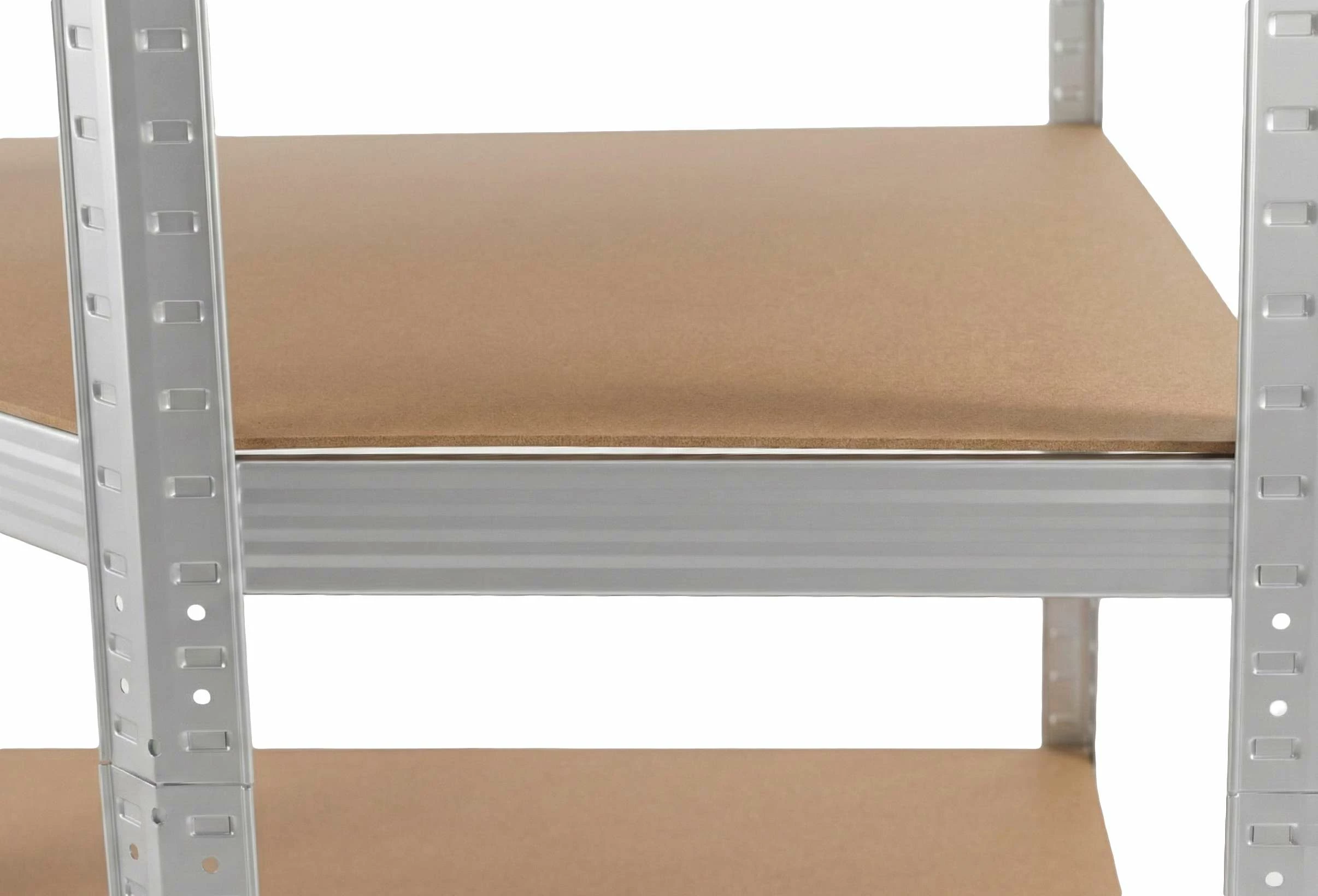 Raft këndi pune PROLINE 62040, 5 rafte MDF, 180x90x90 cm, 175 kg/raft, argjendtë galvanizuar