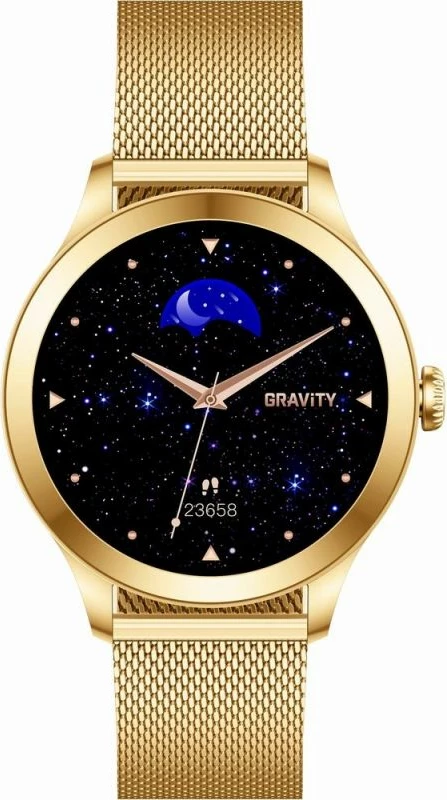 Smartwatch Gravity për femra, e bardhë e arit