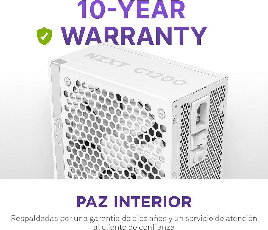 Furnizues rryme NZXT C Series C1200, 1200W, 80+ Gold, Fully Modular, ATX 3.1, i bardhë
