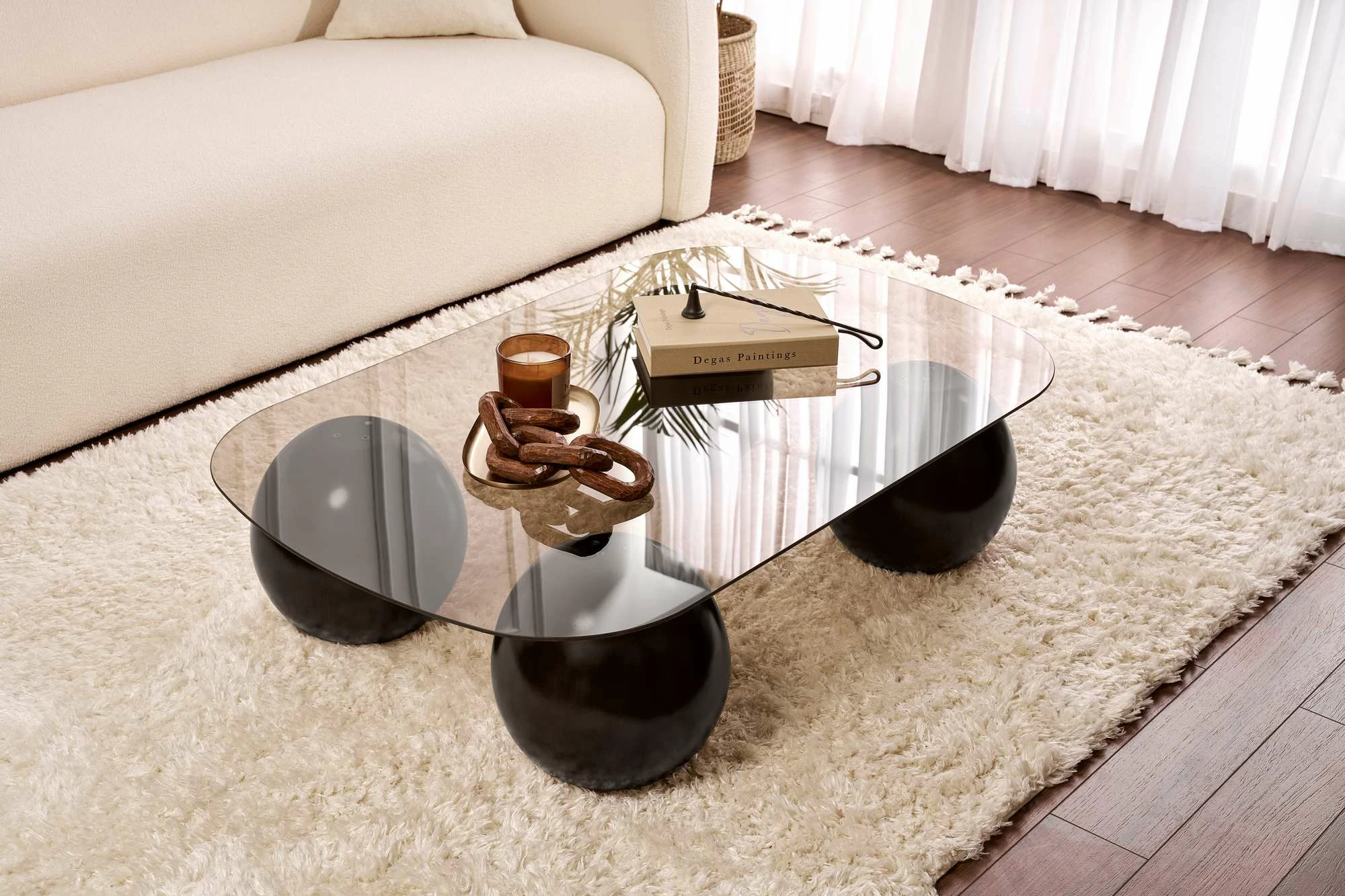 Tavolinë kafeje Nordure, Evara, e zezë, bronzi