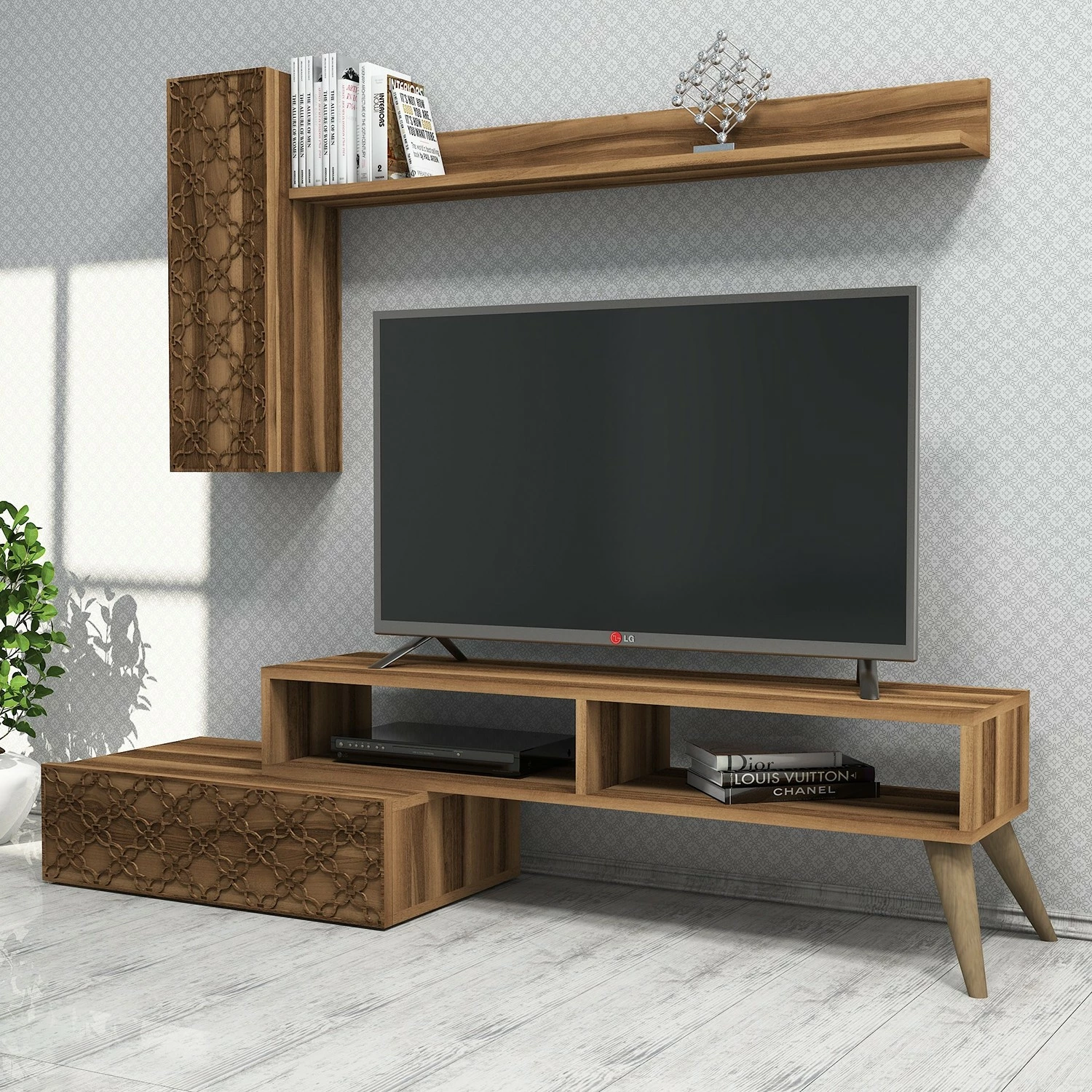 Set komodë TV Hanah Home, Planet, ngjyrë arre