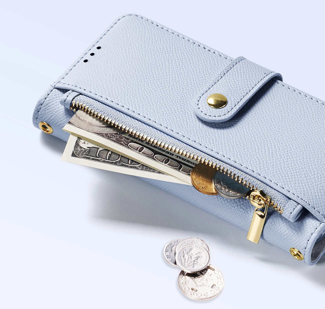 Mbështjellës Dux Ducis Lawa për iPhone 16 Pro Max, me portofol magnetik të ndashëm, kaltër