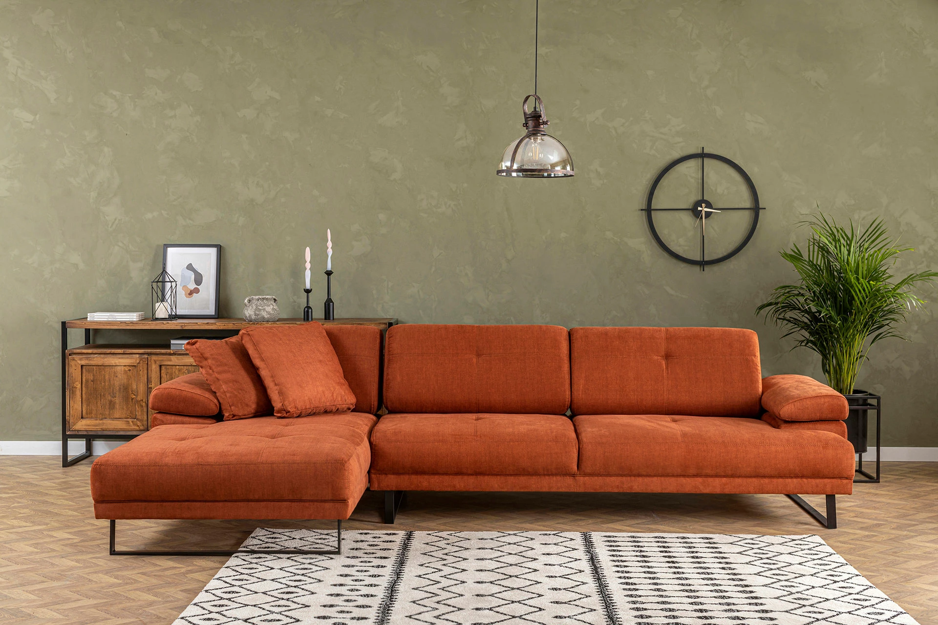 Këndore Atelier del Sofa, Mustang Small, e majtë, portokalli