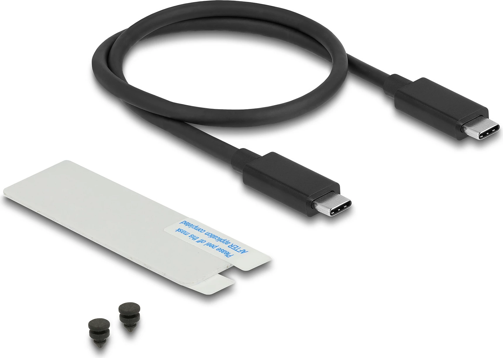 Kasë për SSD M.2 NVMe DeLOCK, USB4/Thunderbolt 40Gbps, me LED & ventilator, gri