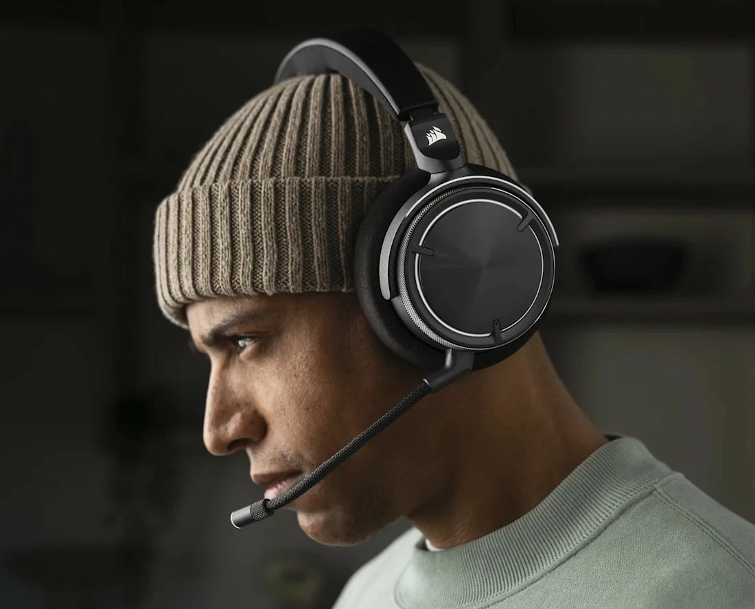 Kufje gaming Corsair Virtuoso Max Wireless, ANC, Dolby Atmos, RGB, të zeza