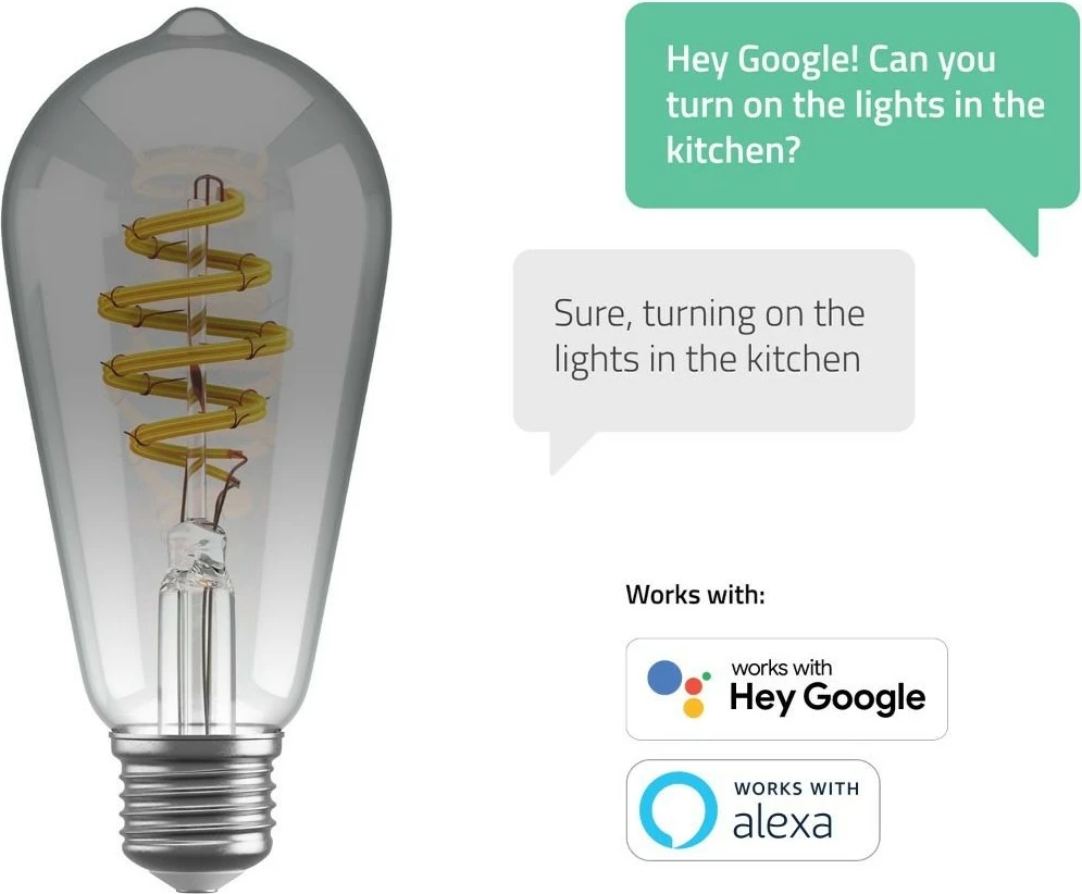 Llambë smart Hombli HBEB-0211, Wi-Fi, ST64, gri