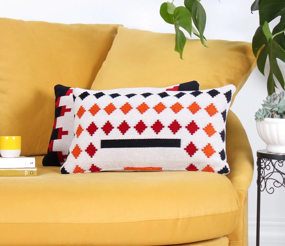 Jastëk dekorativ Evila Originals, rustik, bardhë, 58x33cm