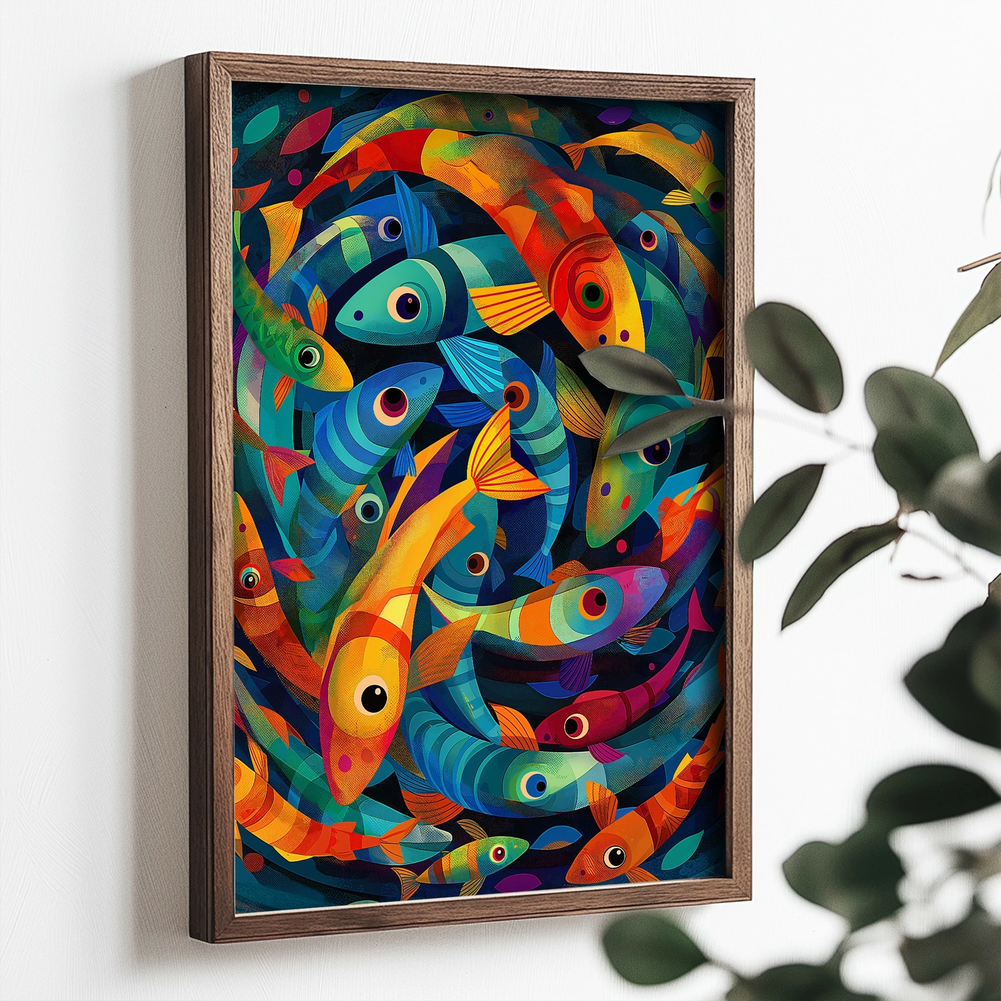 Pikturë dekorative me kornizë MDF, Wallity, TUN076-L, shumëngjyrëshe, 35x47x2 cm