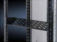 Raft për rack Rittal DK 5501.625, 19", 2U, 400 mm, 25 kg, çelik, i zi