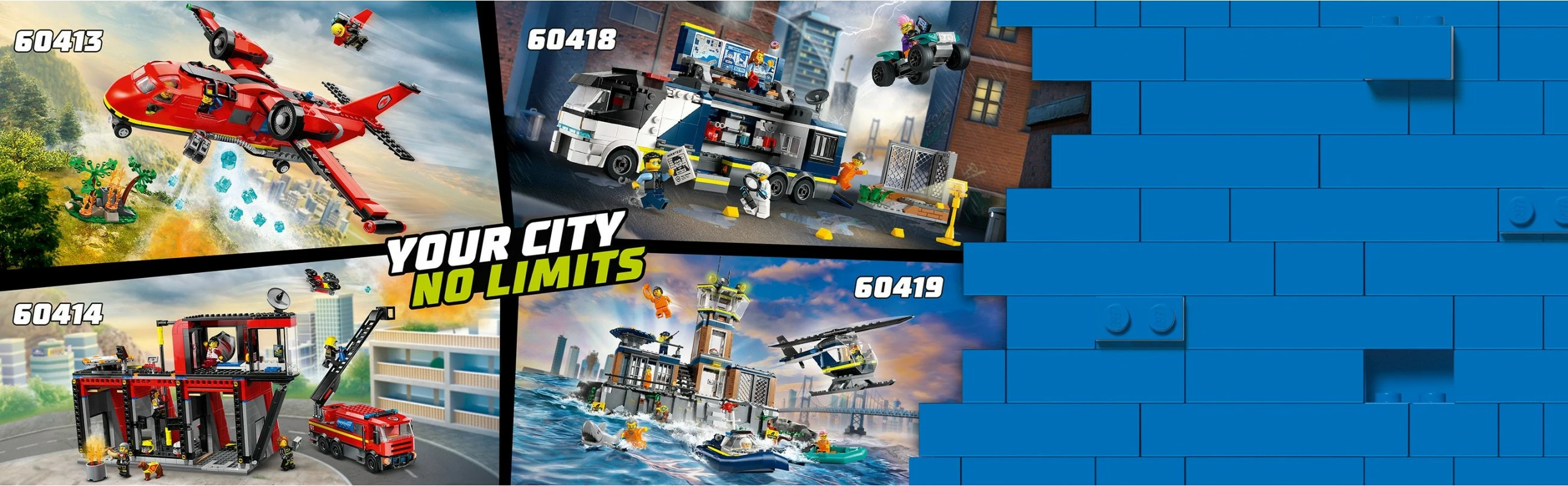 Set ndërtimi LEGO City 60414, stacion zjarri me kamion, 843 pjesë, shumëngjyrësh