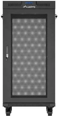 Kabinet rack LANBERG 19" 24U 600x600, standing, dyer të perforuara, me rrota, i zi