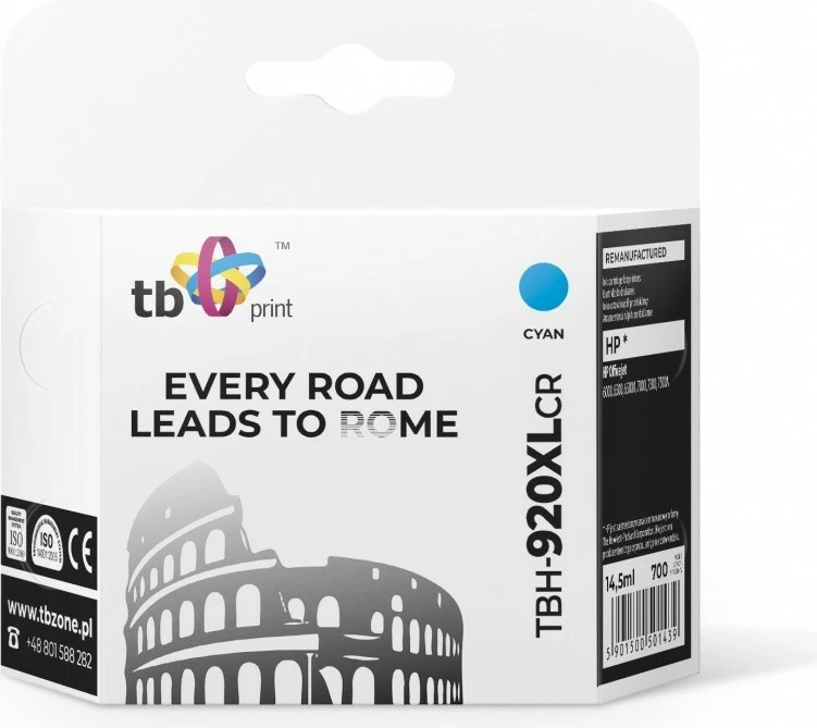 Toner TB Print TBH-920XLCR për HP Officejet, Cyan, 14.5ml