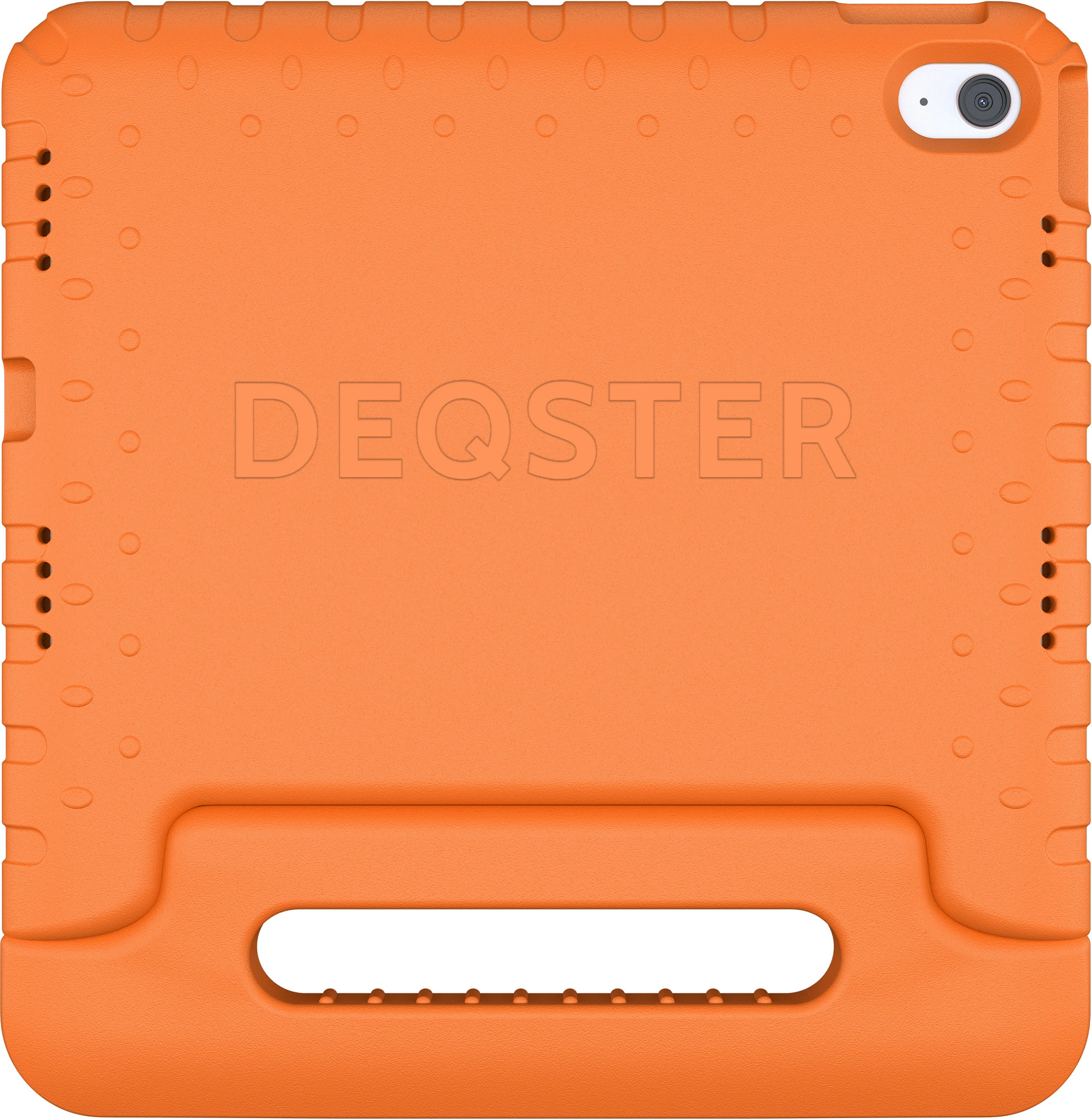 Mbështjellës për iPad DEQSTER Kids Case, për iPad 10./11. Gen 11", me xham mbrojtës 9H, stand & mbajtëse stilolapsi, portokalli