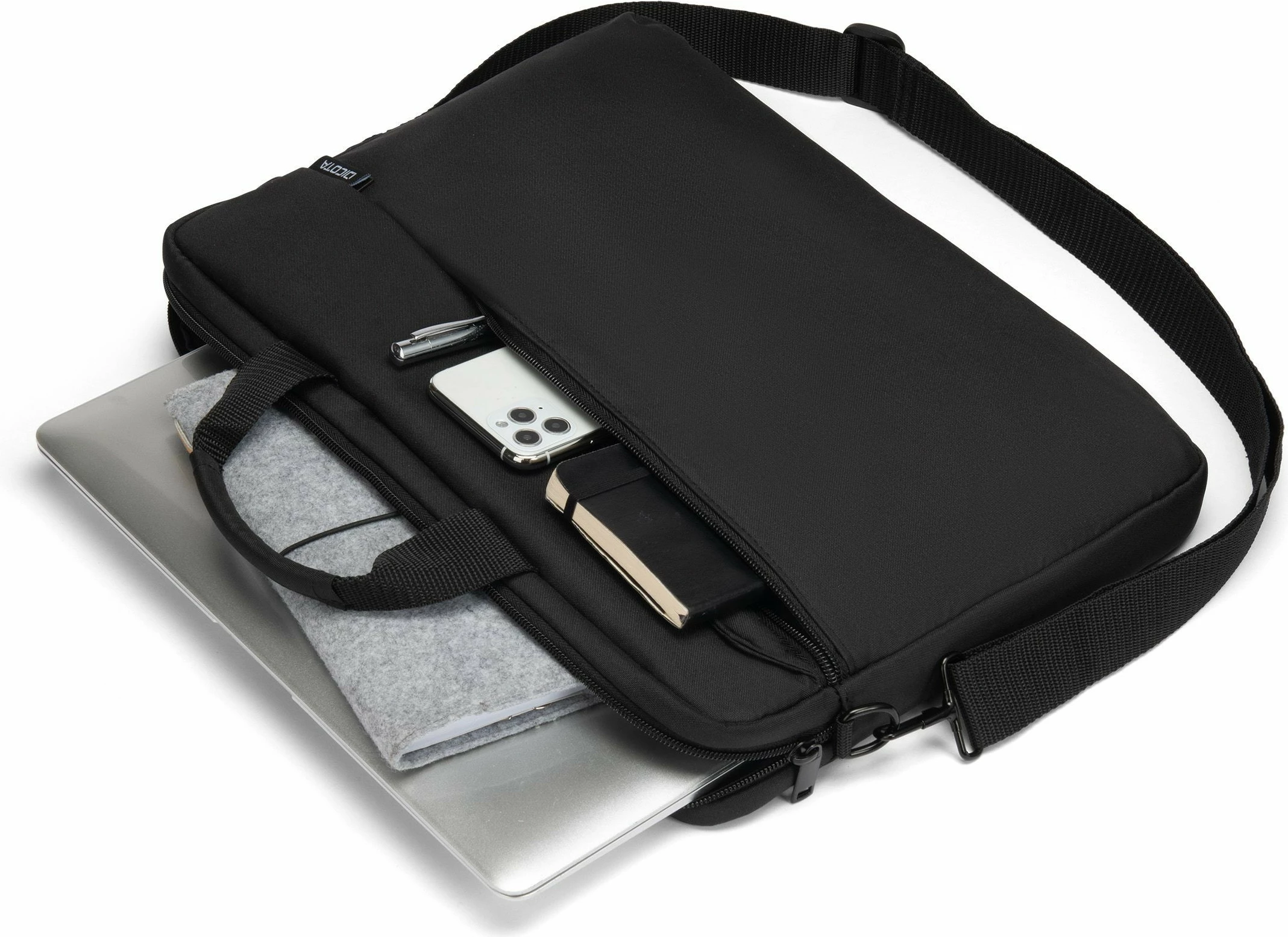Çantë DICOTA D32090-RPET, 12.5", rrip shpatullash, e zezë