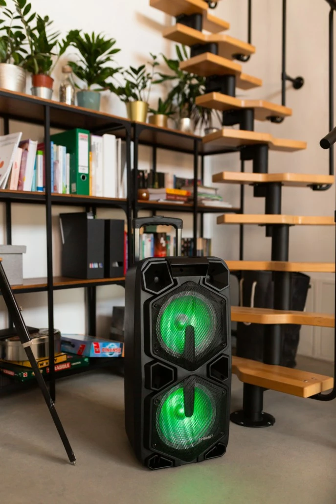 Altaparlant karaoke PRIME3 APA20 me Bluetooth, 8000W, mikrofon wireless, i zi