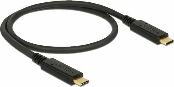 Kabllo USB-C DeLOCK 83042, USB 3.2 Gen 2, 0.5 m, 10 Gbit/s, 3 A, e zezë