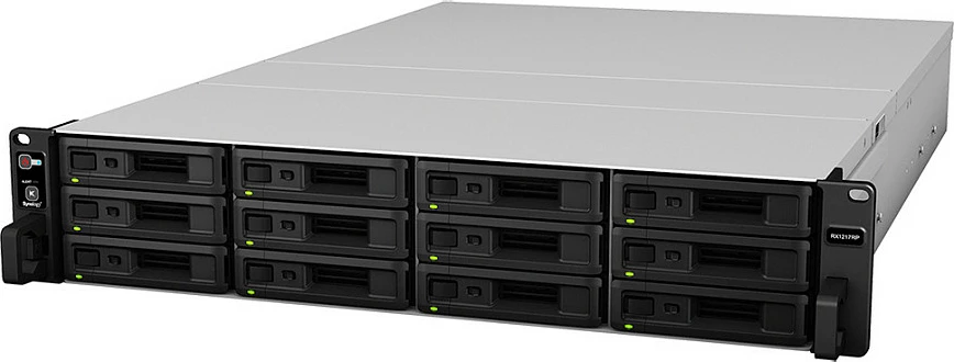 Njësi zgjerimi Synology RX1217RP, 0 TB, 13.4 kg, Rack (2U), Ngjyrë e zezë, Gri