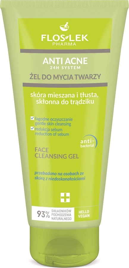 Xhel larës për fytyrë Floslek Anti Acne 24h System për femra 200ml