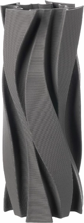 Vazo AURENE, qeramike, ngjyrë gri e errët, 14x14x33.5cm