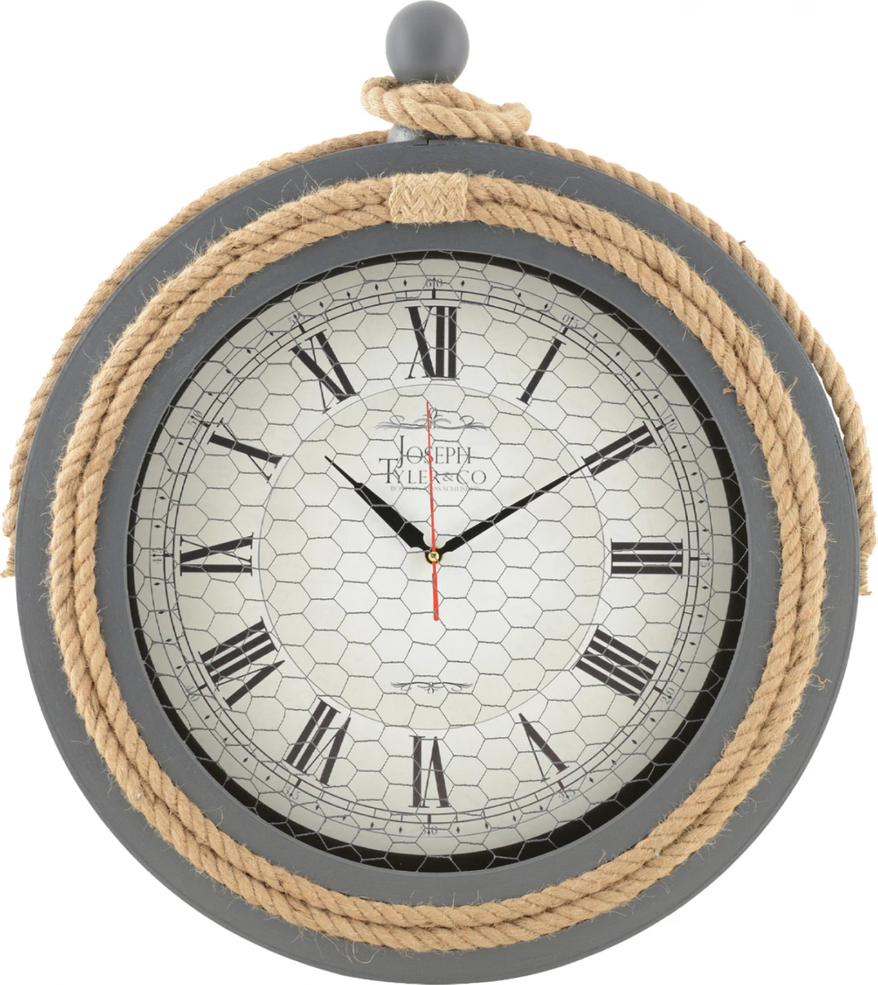 Orë muri metalike gri me litar FH7452.01 D50 cm