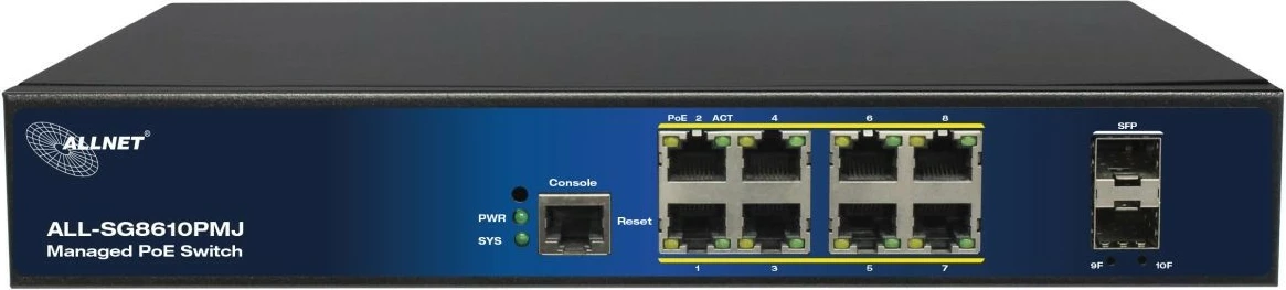 Switch ALLNET ALL-SG8610PMJ, 8+2 porte, PoE