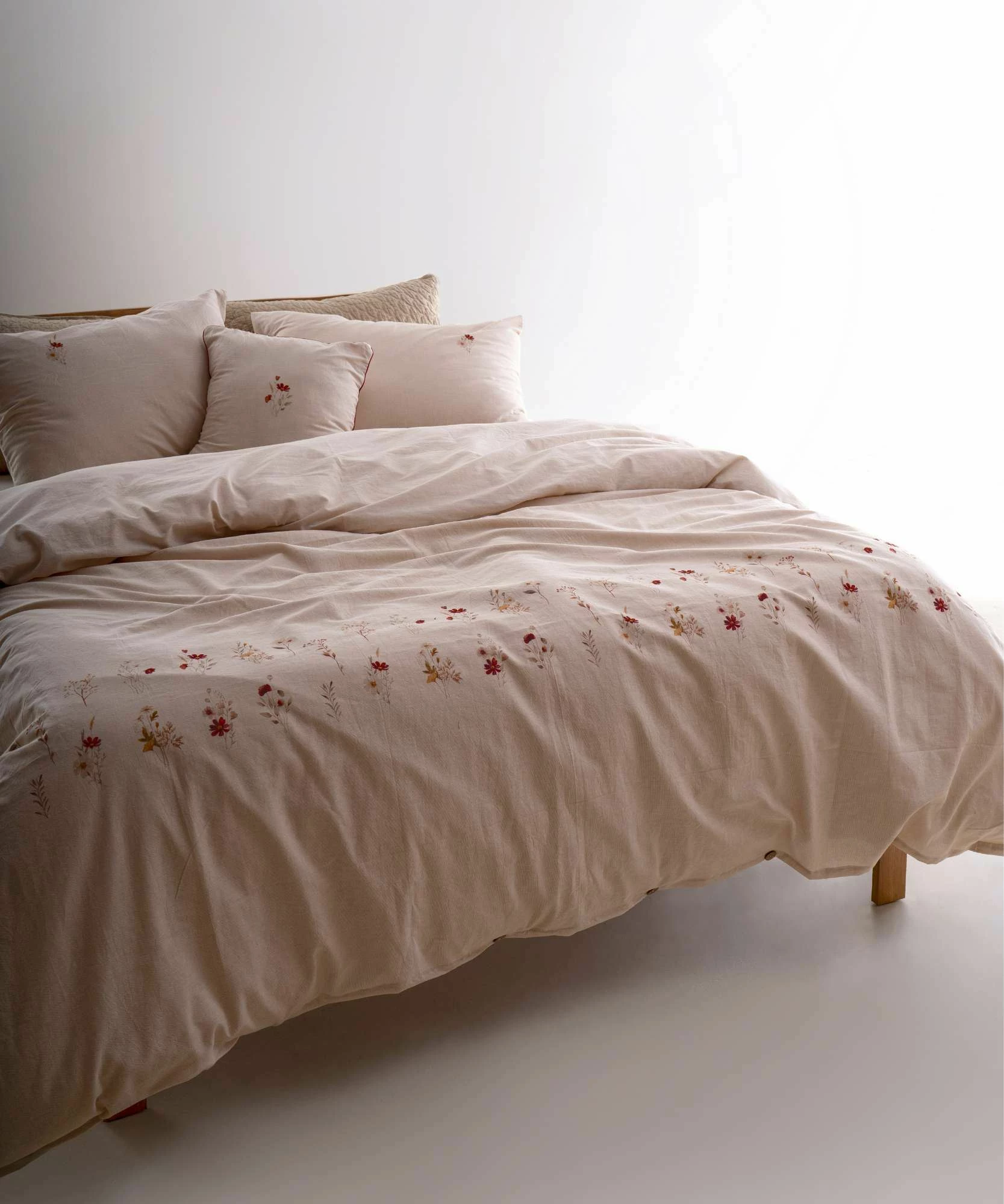 Set mbulesë për jorgan njëpersonësh, ngjyrë Dusty Rose, L'Essentiel Linge de Maison, Brise Printaniere