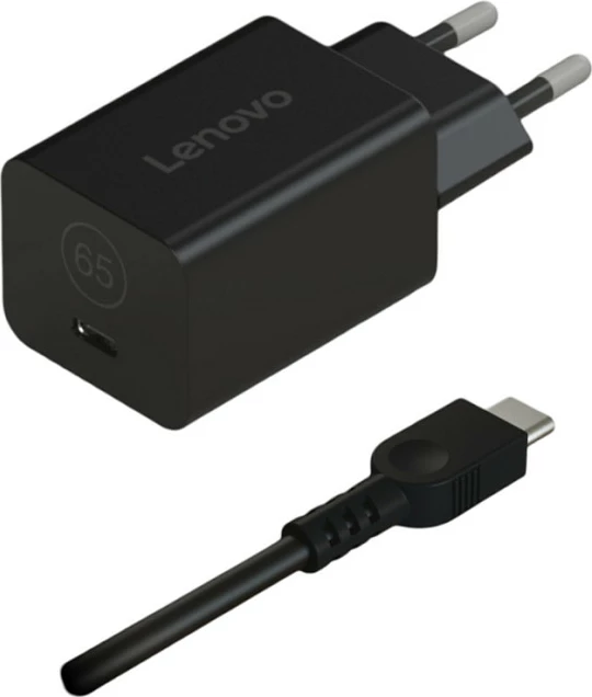 Karikues Lenovo Nano GaN 65W, USB-C 24-pin, kabllo 1.8m, i zi