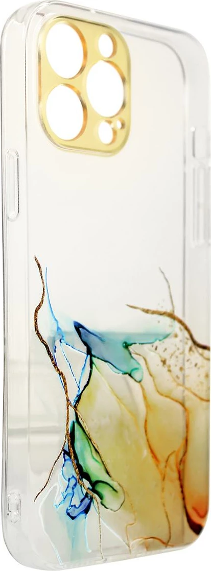 Mbështjellës Hurtel Marble Case për iPhone 12 Pro Max, portokalli
