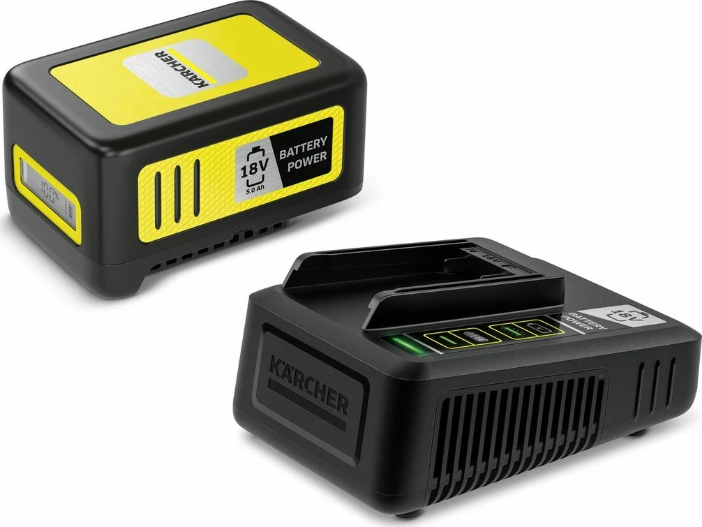 Set bateri dhe karikues Karcher 18/50 (2.445-063.0) 18V 5Ah Li-Ion, zi/verdhë, set