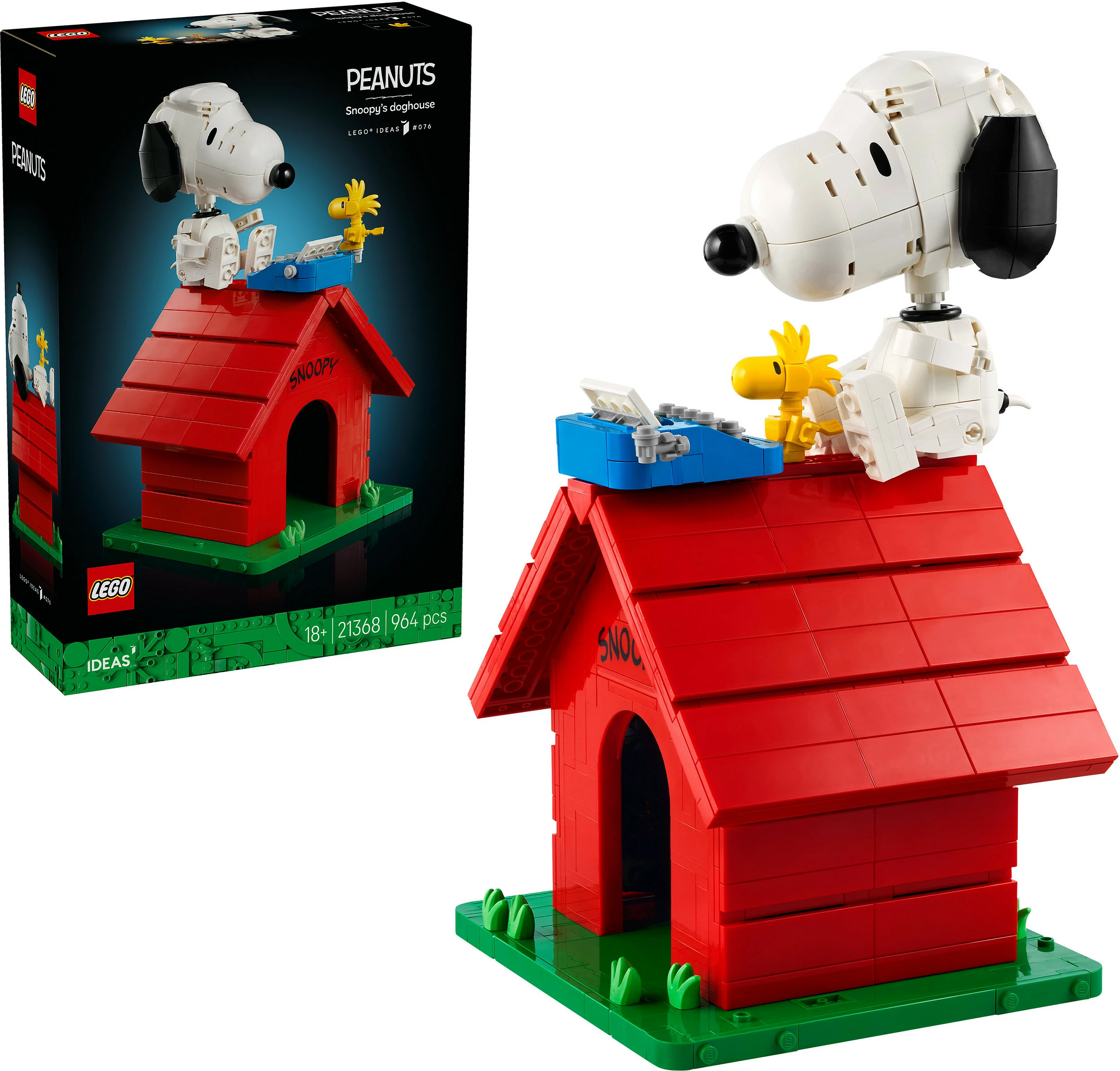 Set ndërtimi LEGO Ideas 21368 Peanuts Shtëpia e qenit e Snoopy, 964 copë, shumëngjyrësh
